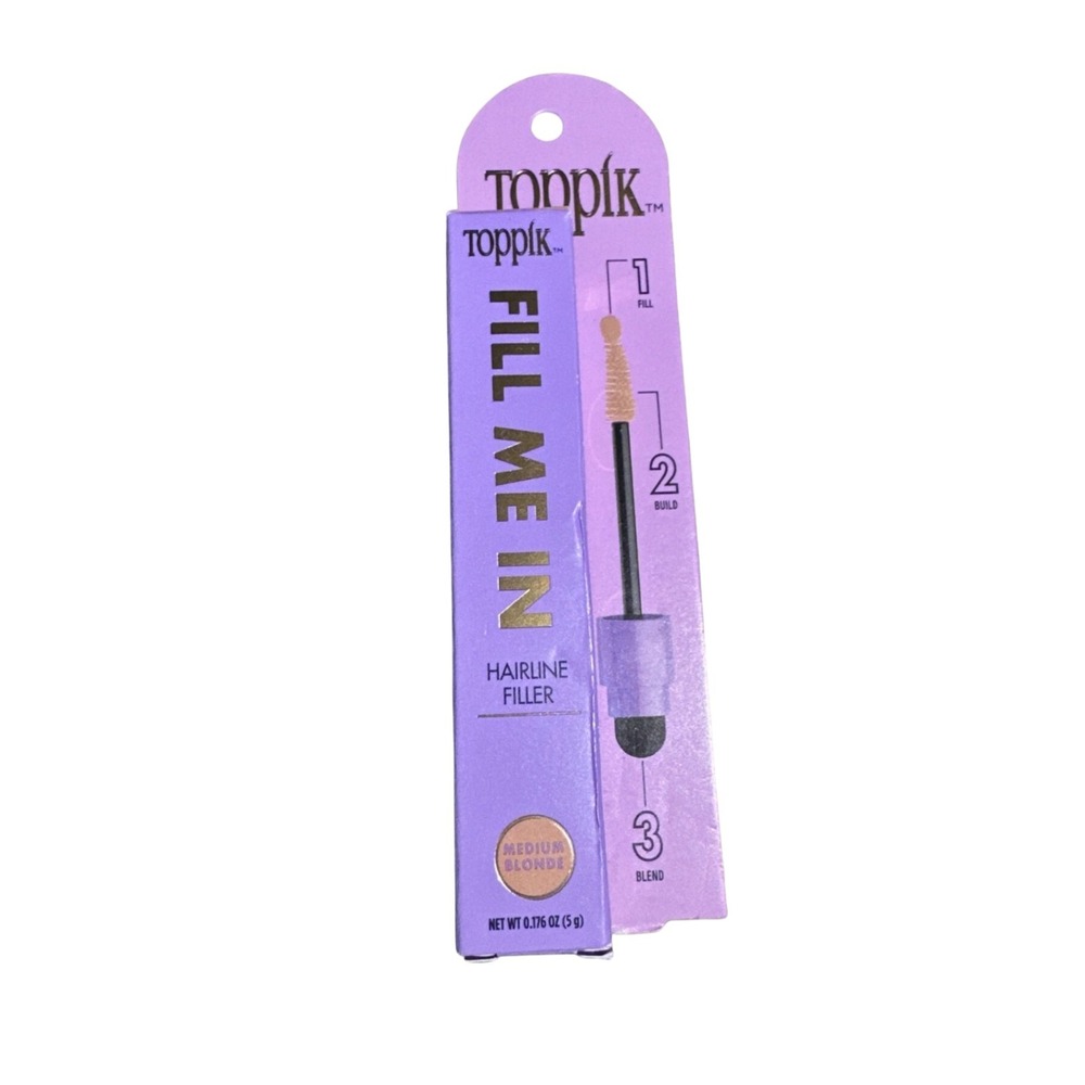 Toppik Fill Me In Hairline Filler Medium Blonde 0.176oz 5g Keratin Fibers Argan